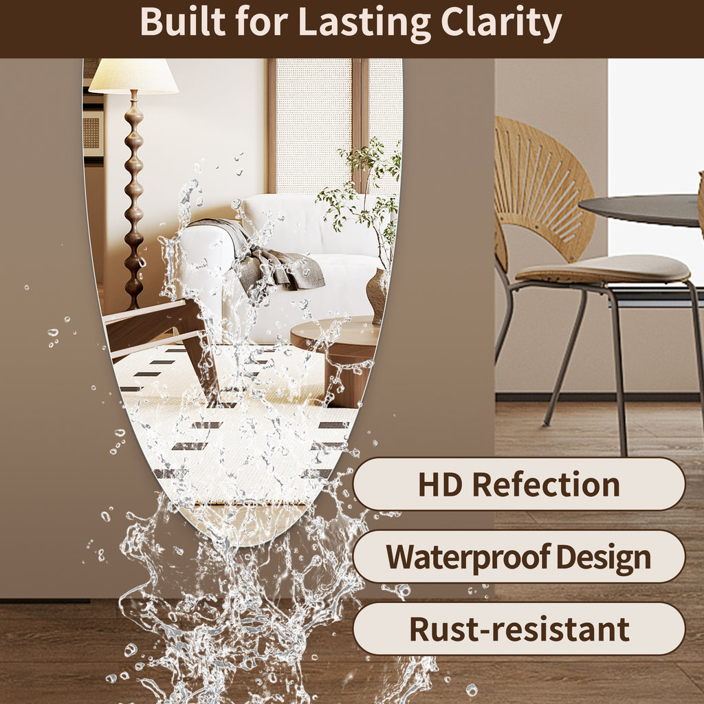 65" x 24" Full Length Wall Mirror - Oval Design