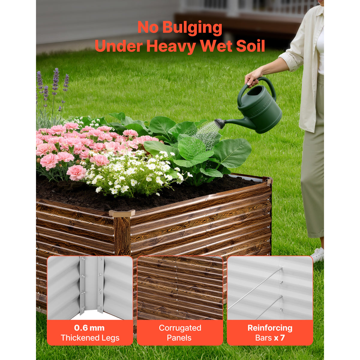 Galvanized Raised Garden Bed - 8 x 4 x 2 ft