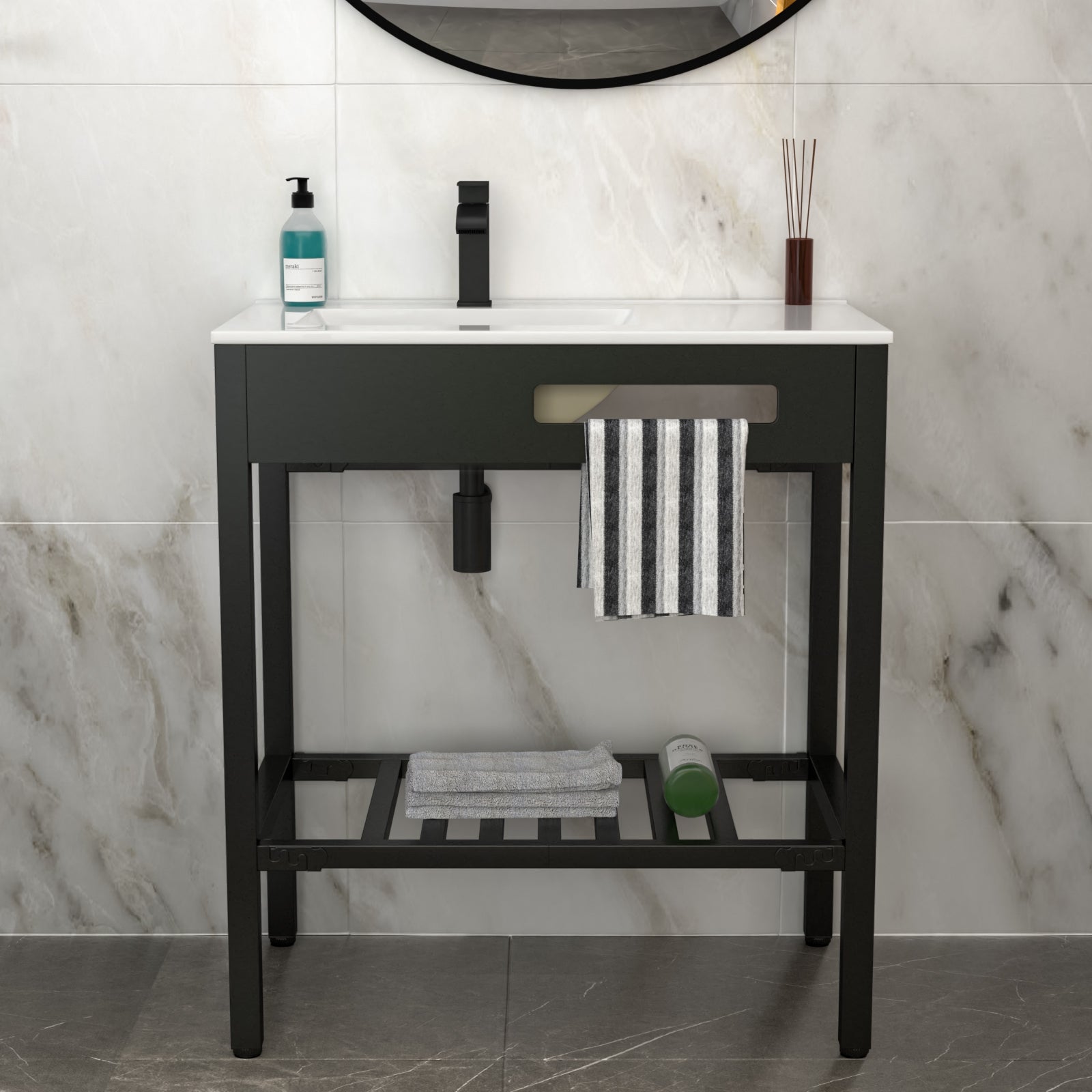 32" x 18.5" Bathroom Ceramic Console Sink