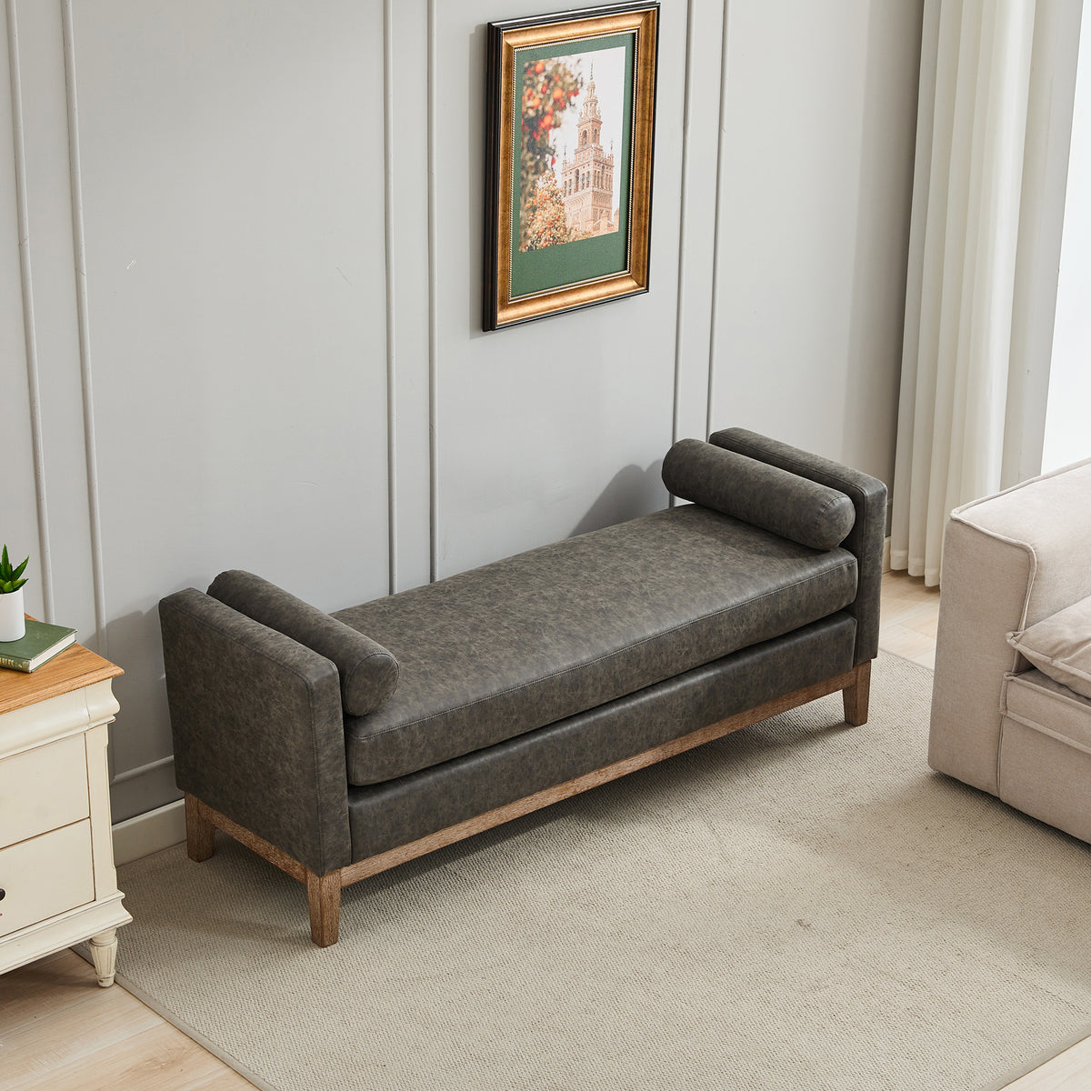 65.5"W Upholstered End of Bed Bench