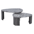 Granite Gray Marble-Look Coffee Table Set