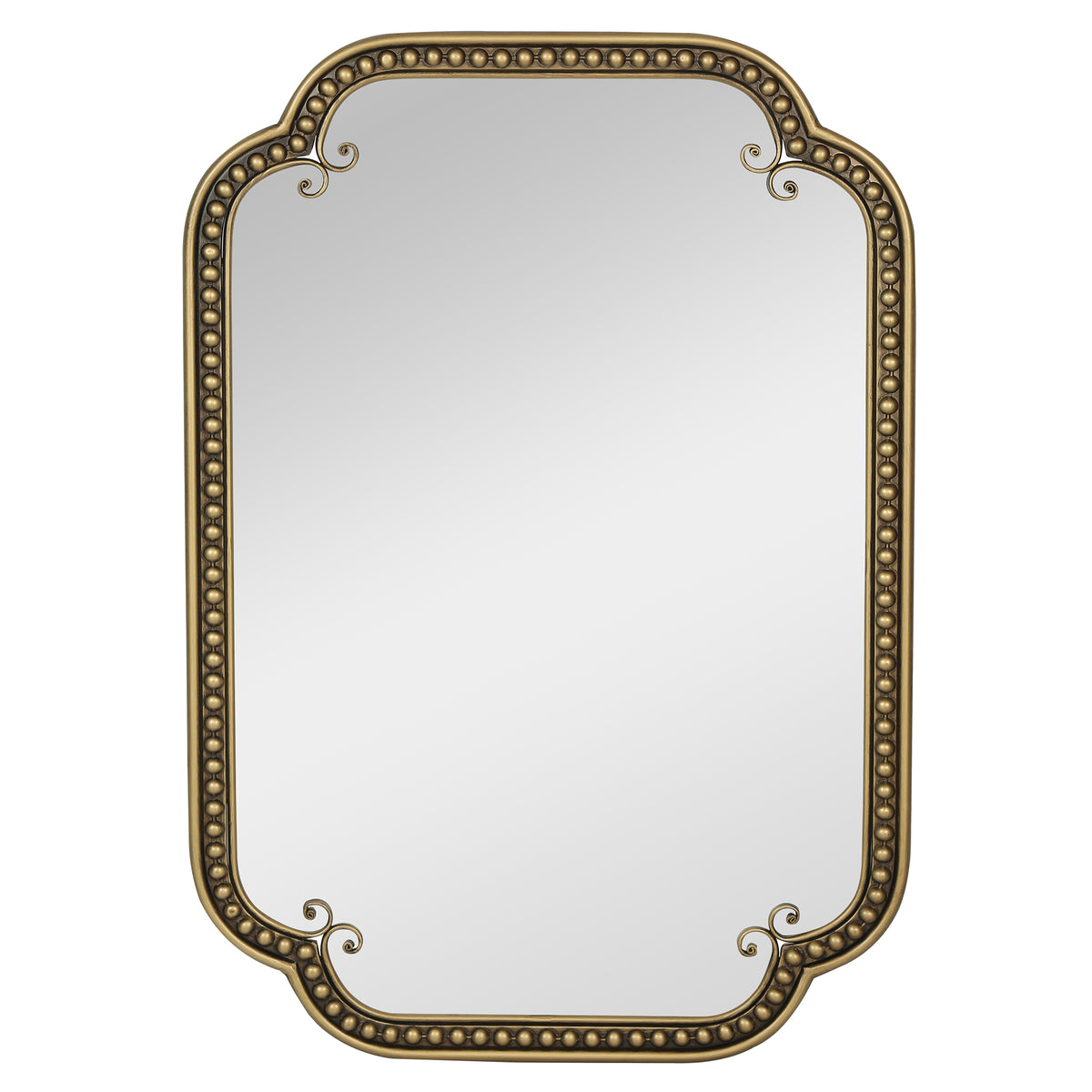 Gold Irregular Beaded Metal Framed Wall Mirror