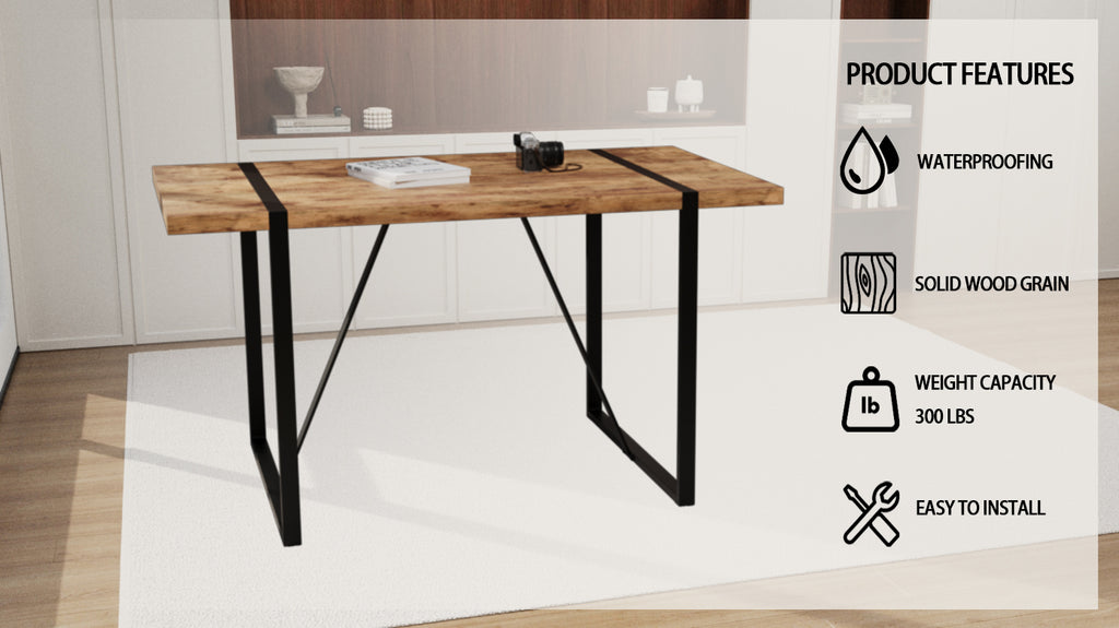 55" Modern Rural Industrial Dining Table