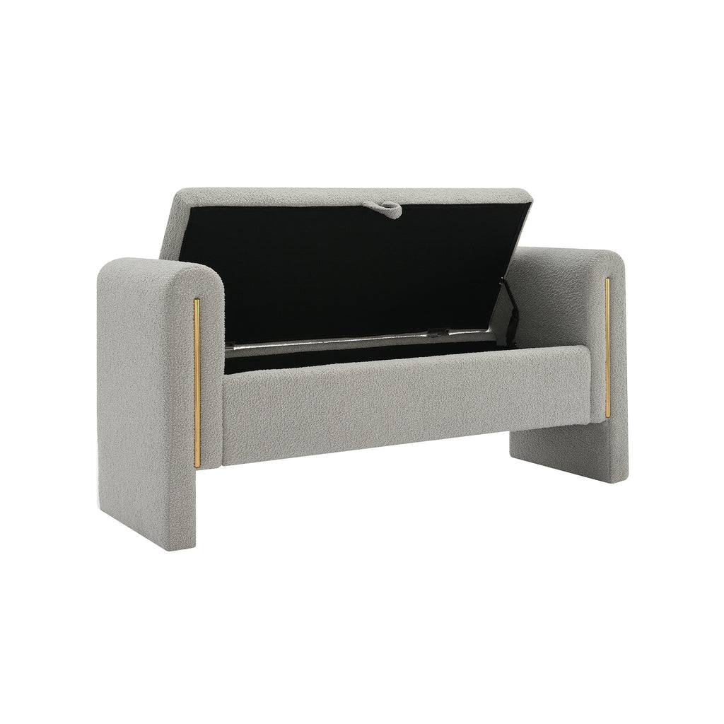 Modern Teddy Bed End Bench with Arms and Storage