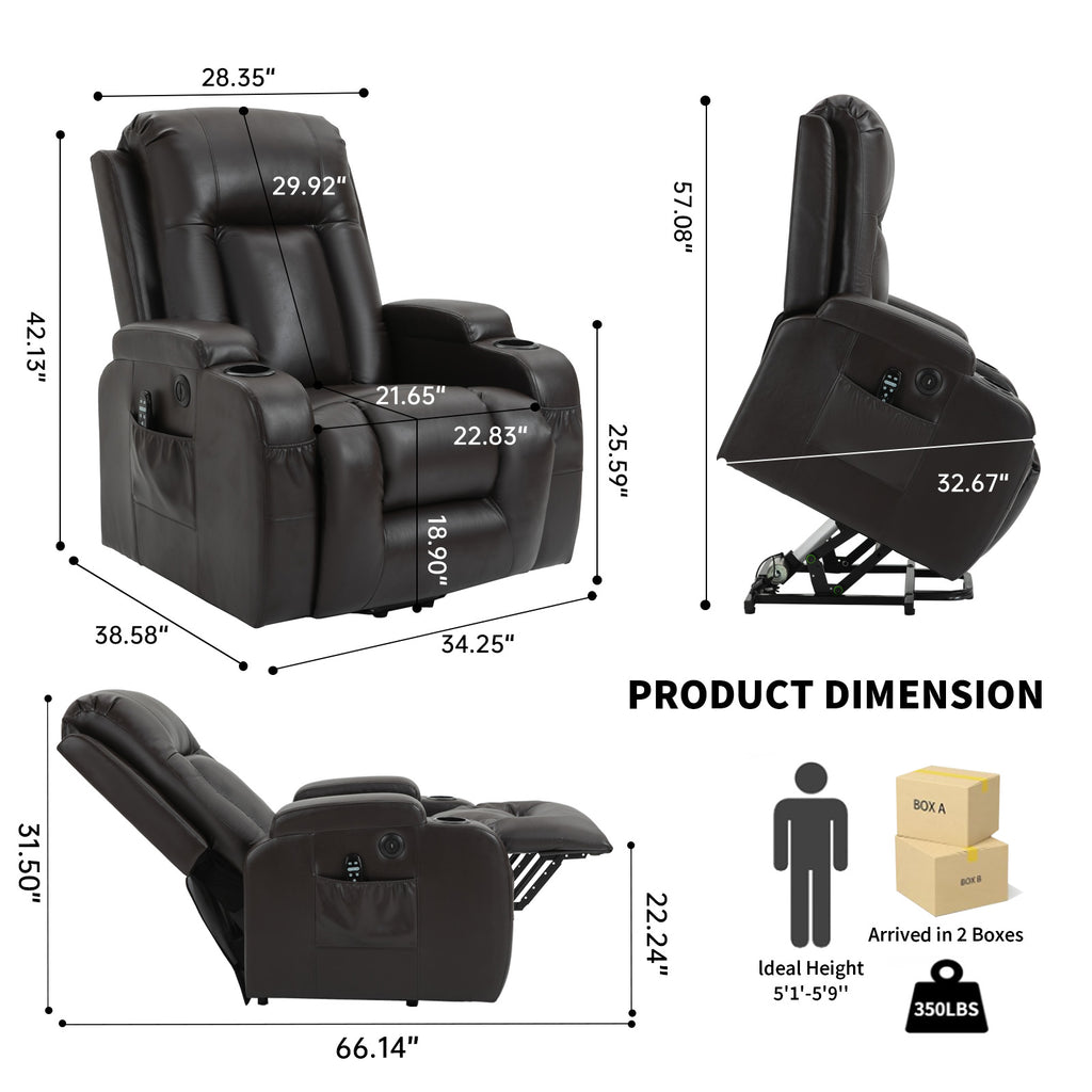Infinite Position Power Lift Recliner Chair for Elderly