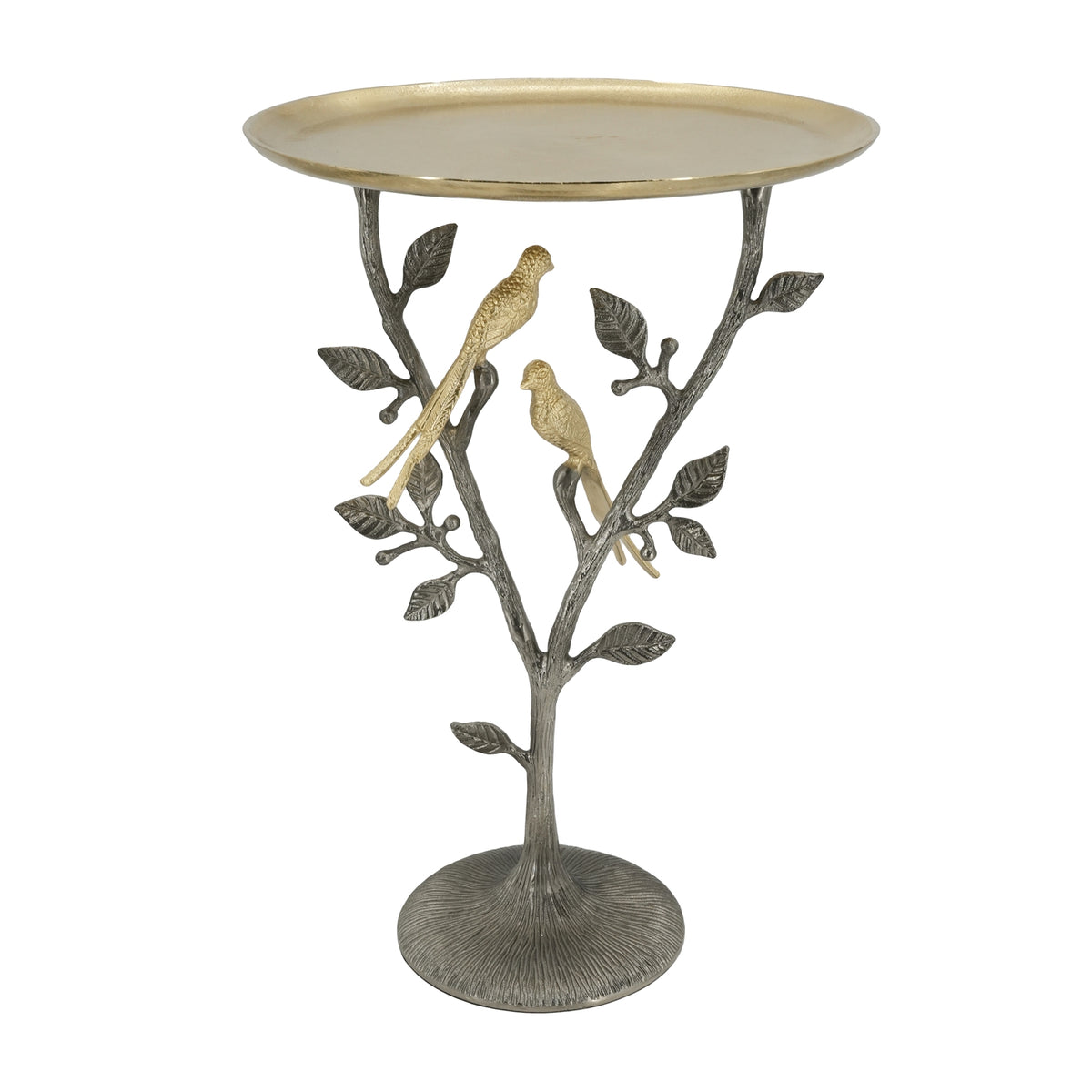 24-inch Metal Dual Bird Side Table