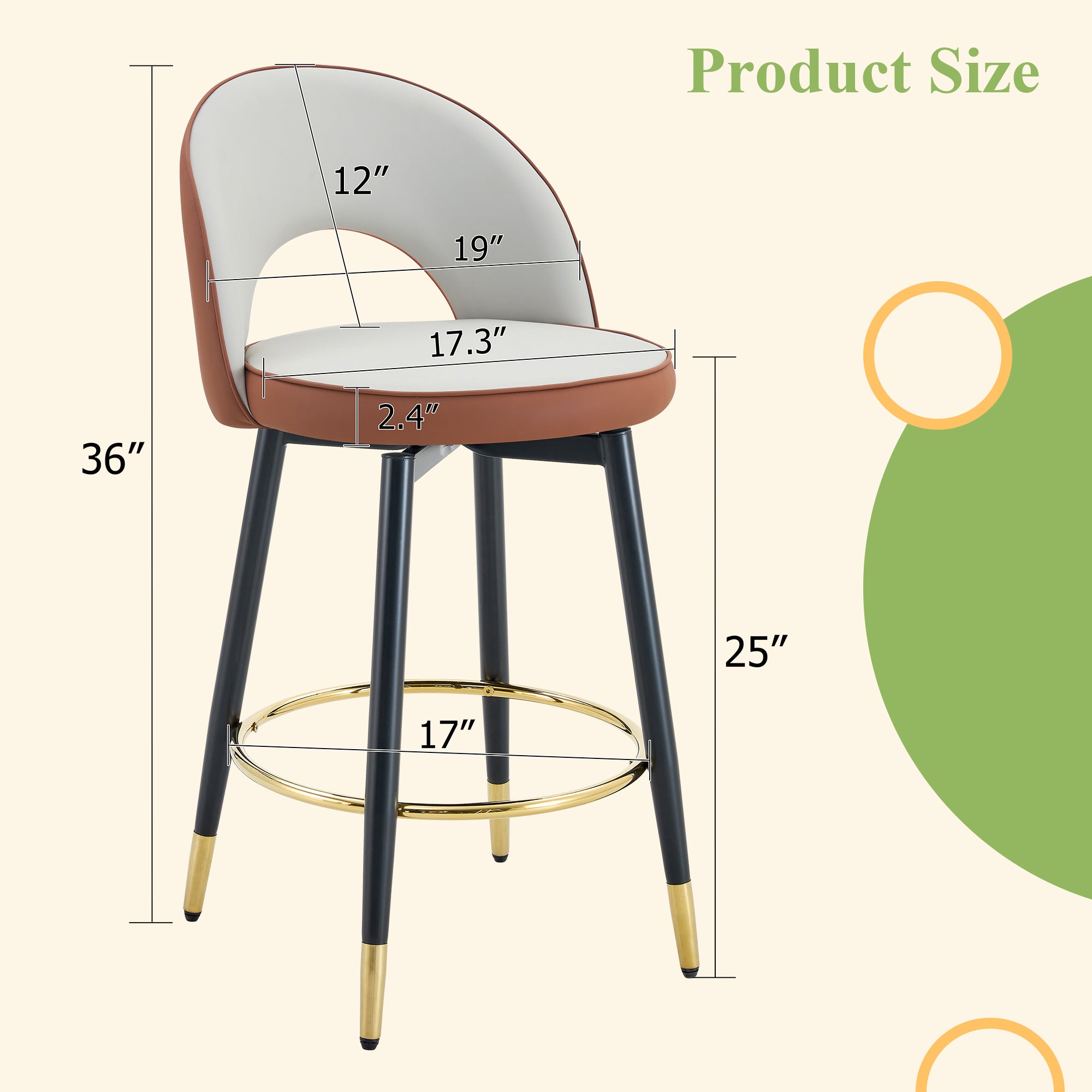 360° Rotatable Bar Chair - Modern