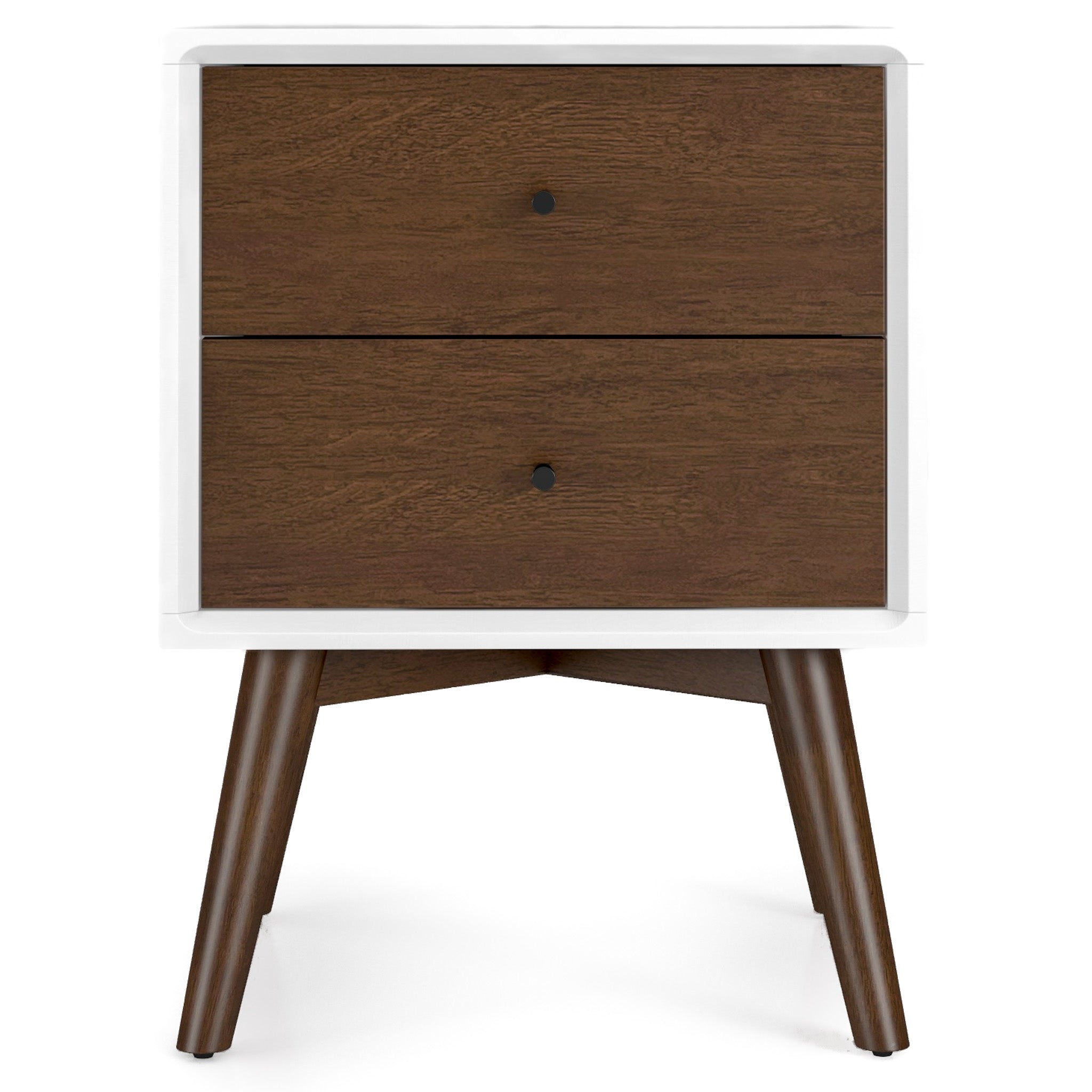 Caroline Mid Century Modern Style 2-Drawer Nightstand