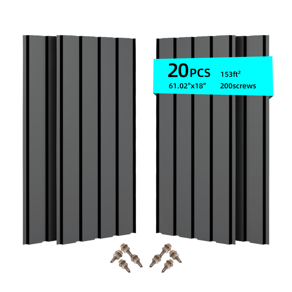 Metal Roof Panel - 61IN Galvanized Waterproof Roof Panels (20 PCS)