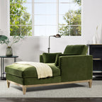 Knox 65" Modern Farmhouse Chaise Lounge Chair, Olive