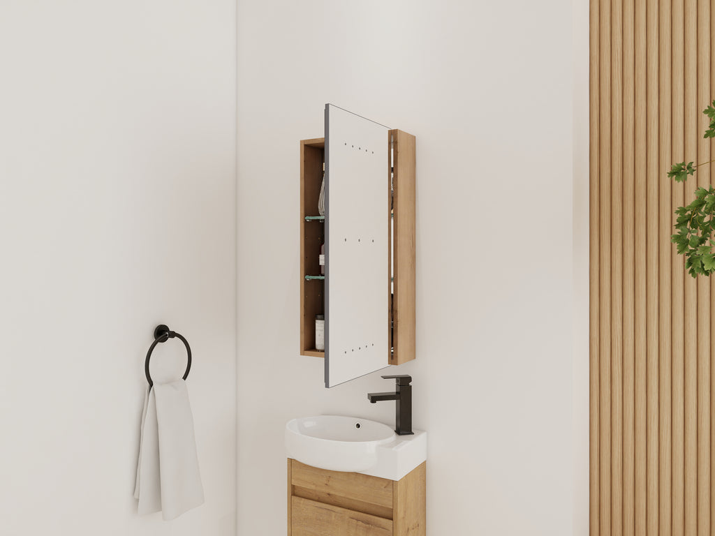 14" Bathroom Mirror Cabinet with Storage