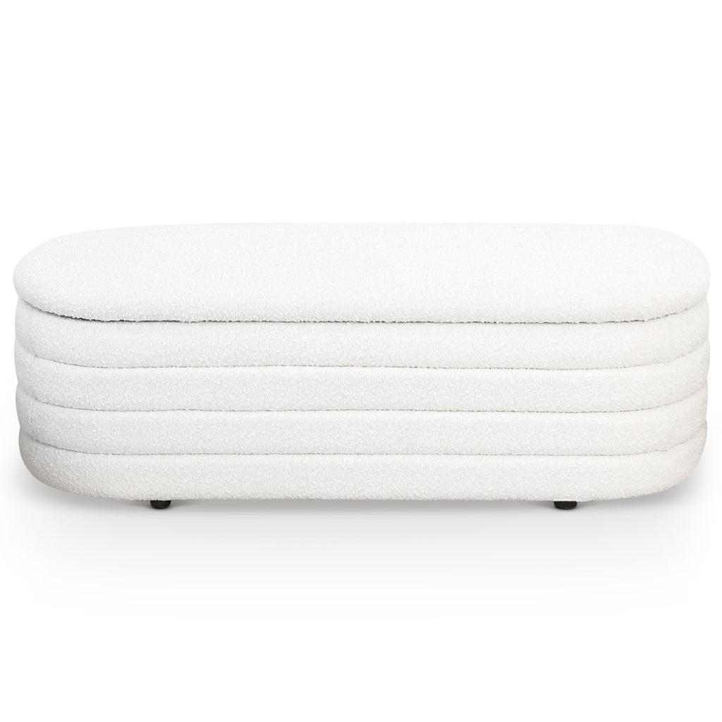 Cabana White Boucle Bench