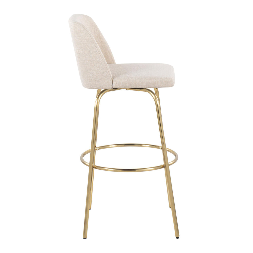 30" Contemporary Fixed Height Barstool with Swivel