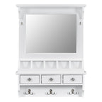 Floating Makeup Vanity with Big Mirror and Wall-Mounted Storage
