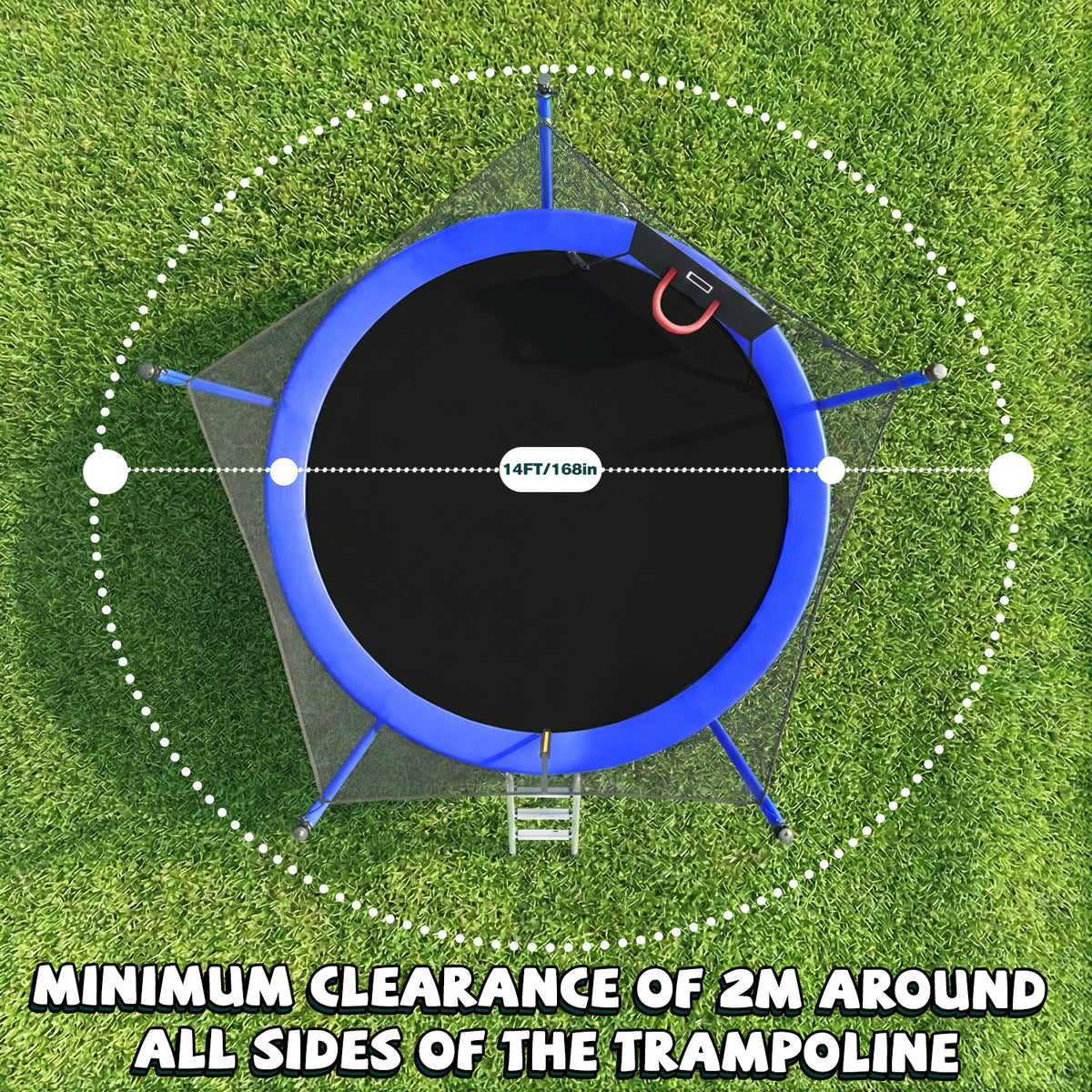14FT Trampoline with Enclosure Net