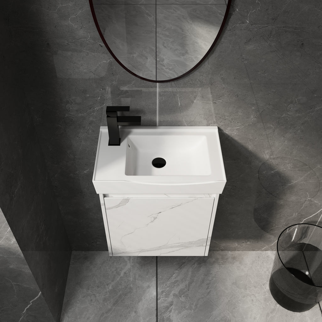 20" Wall-Mounted Bathroom Vanity with Ceramic Sink
