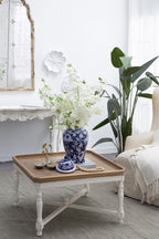 9.5x9.5x18" Porcelain Decorative Ginger Jar