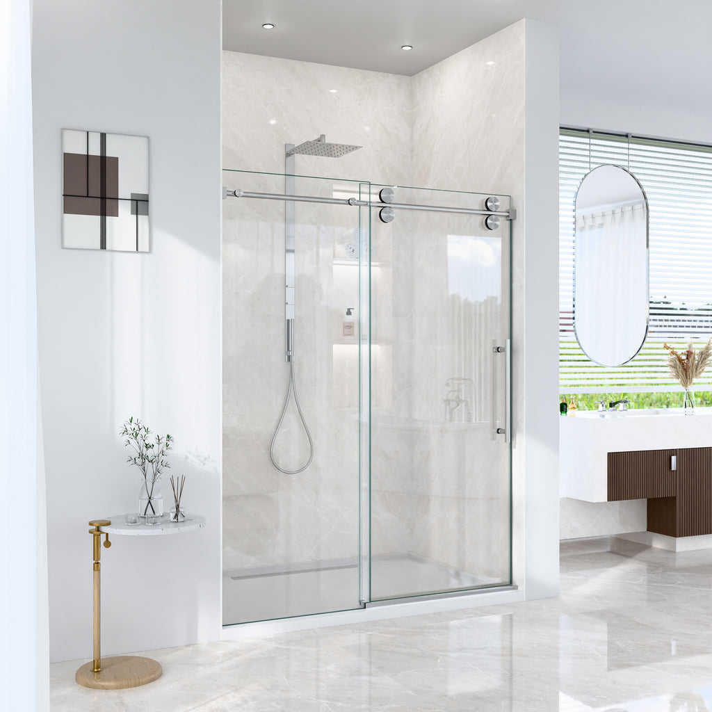 56"-60"W*72" H Frameless Single Sliding Shower Door