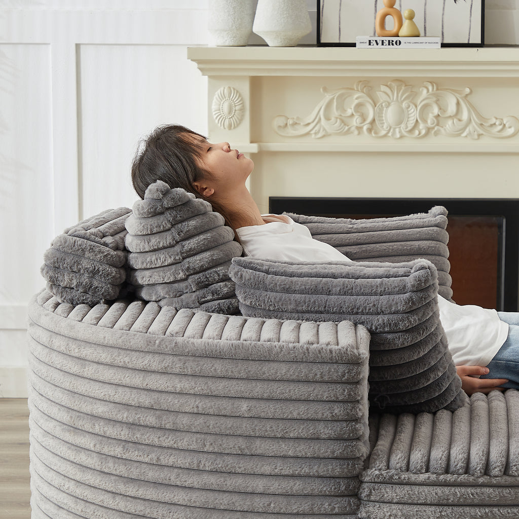 55'L Corduroy Sponge Single Sofa