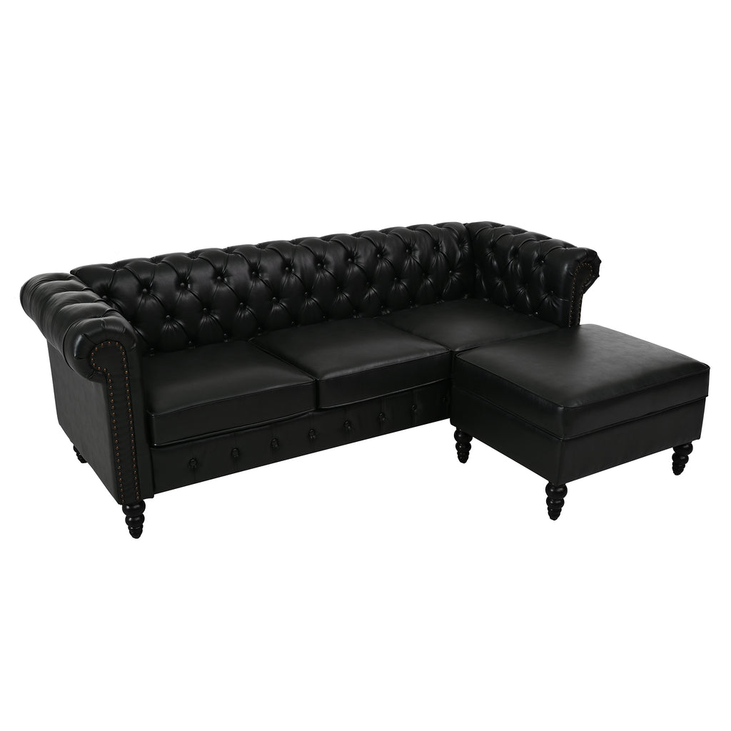 U-style 85" Modern 4-Seater L-Shaped Sectional Sofa