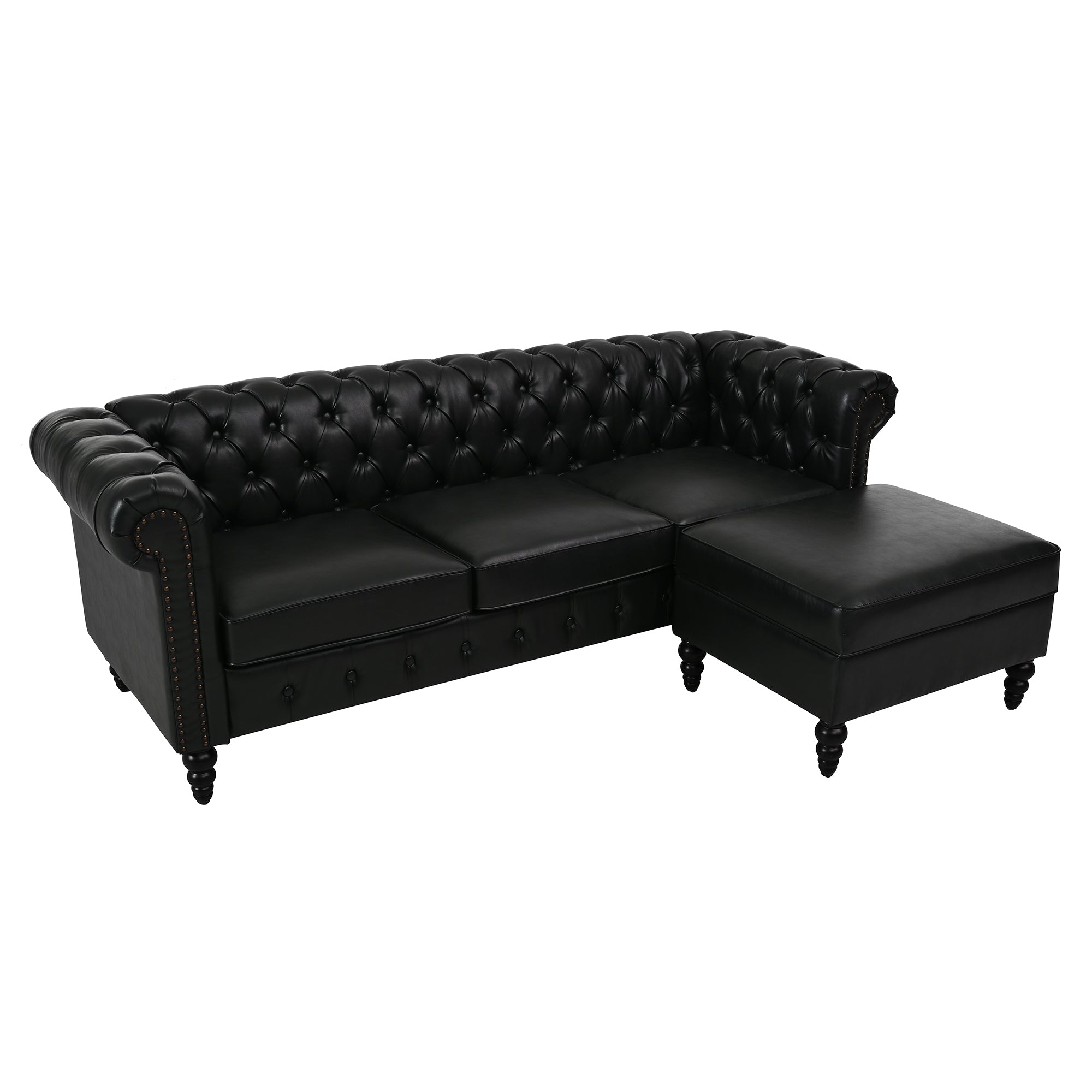 U-style 85" Modern 4-Seater L-Shaped Sectional Sofa
