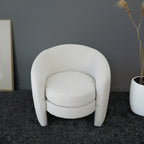 Avalon White Boucle Lounge Chair