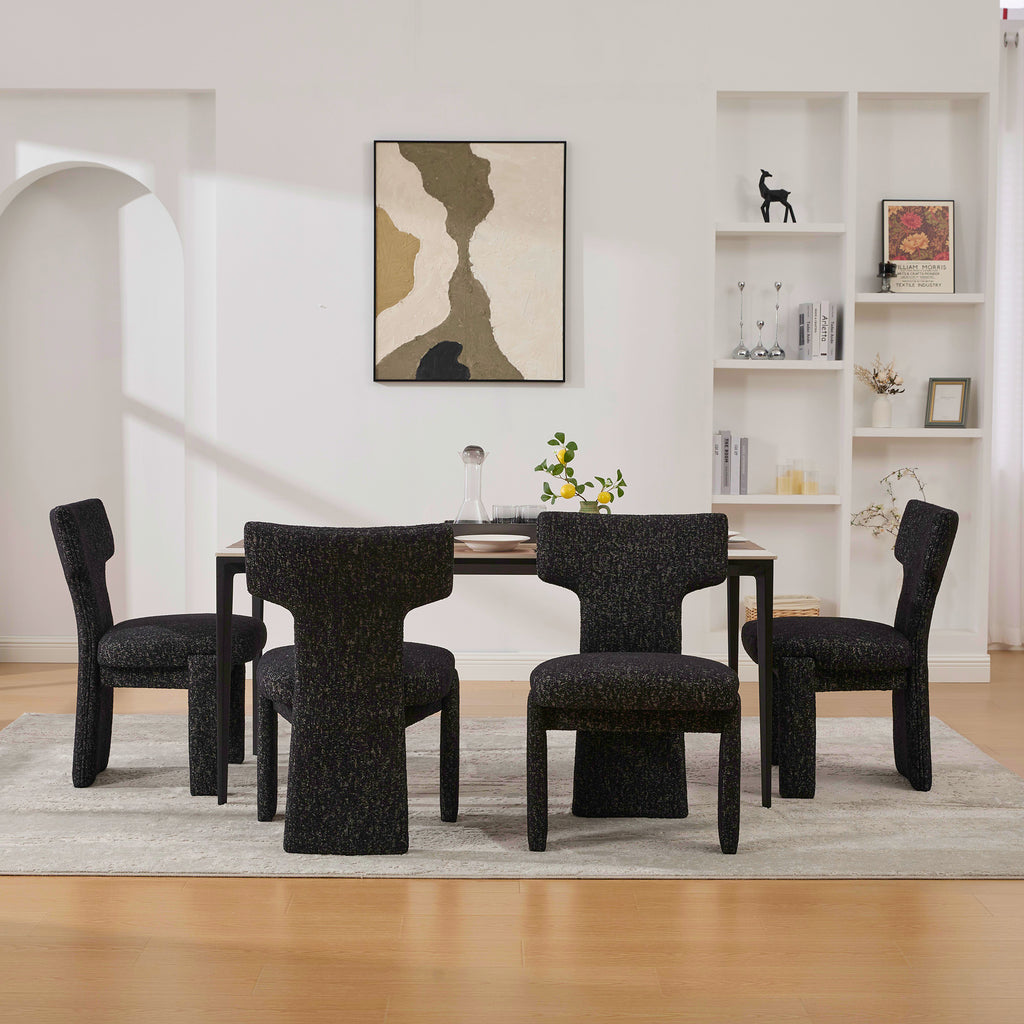 22.05" Wide Modern Upholstered Chenille Dining Chair Set of 4