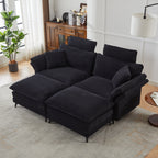 Deep Seat Sectional Sofa with Ottomans