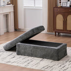 46" Wide Modern Upholstered Chenille Ottoman