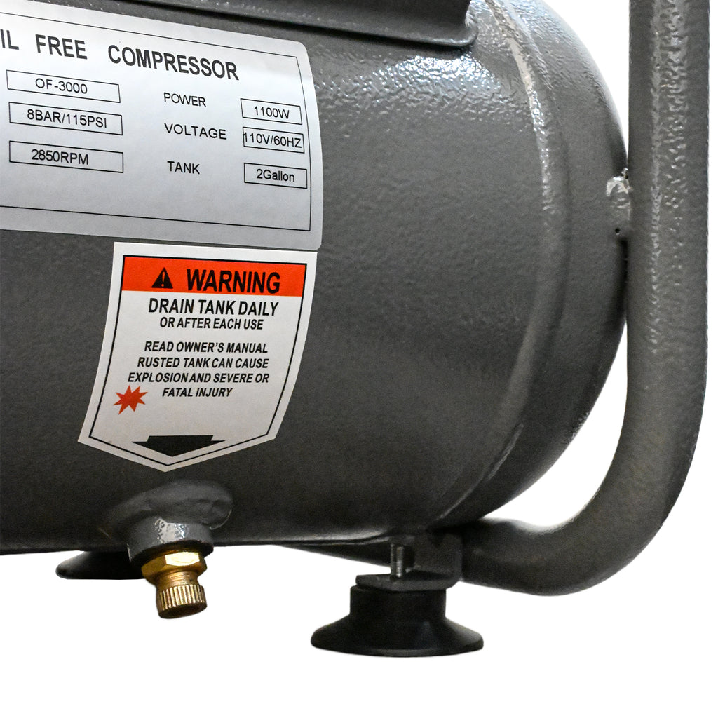 Oil Free Air Compressor with Quiet Operation and Tank