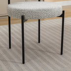 Burbank Modern Round Boucle Dining Chairs, Set of 2