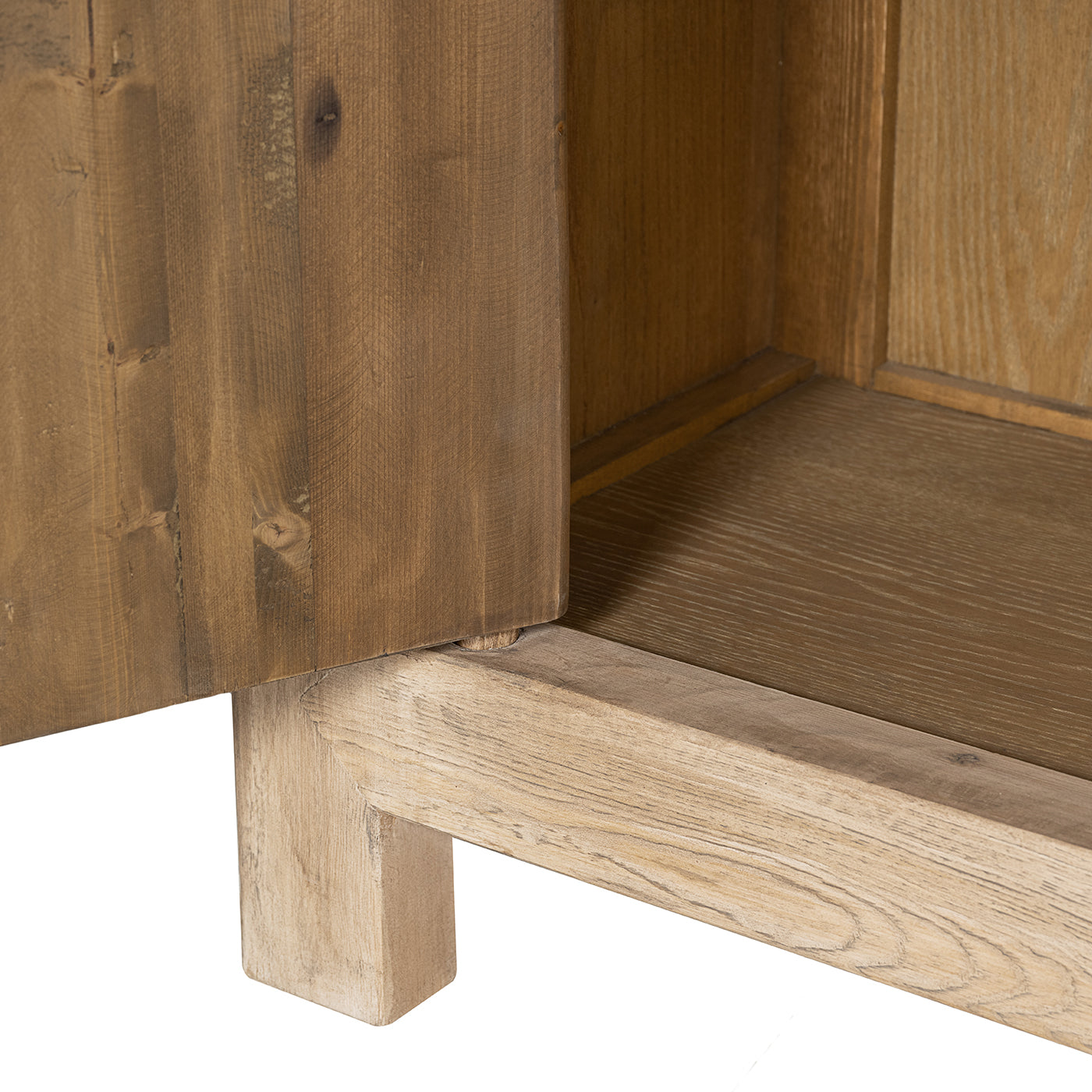 Rowan 48" Solid Reclaimed Pine 2-Door Crossbar Accent Storage Cabinet