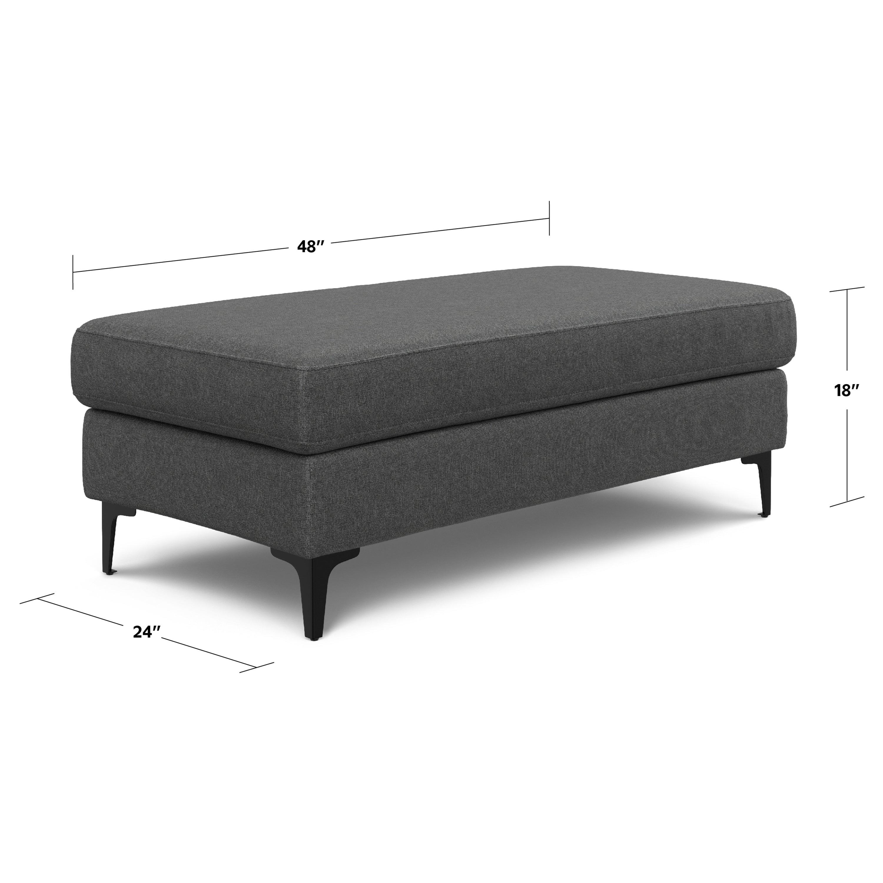 Ava Mid Century Ottoman Bench