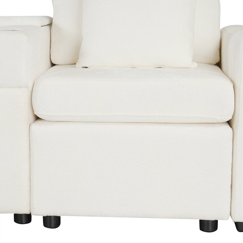 120.5" L-Shaped Convertible Sofa Bed