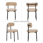 Medieval Modern Dining Chair Set, 4 Pieces, Round Seat Cushions