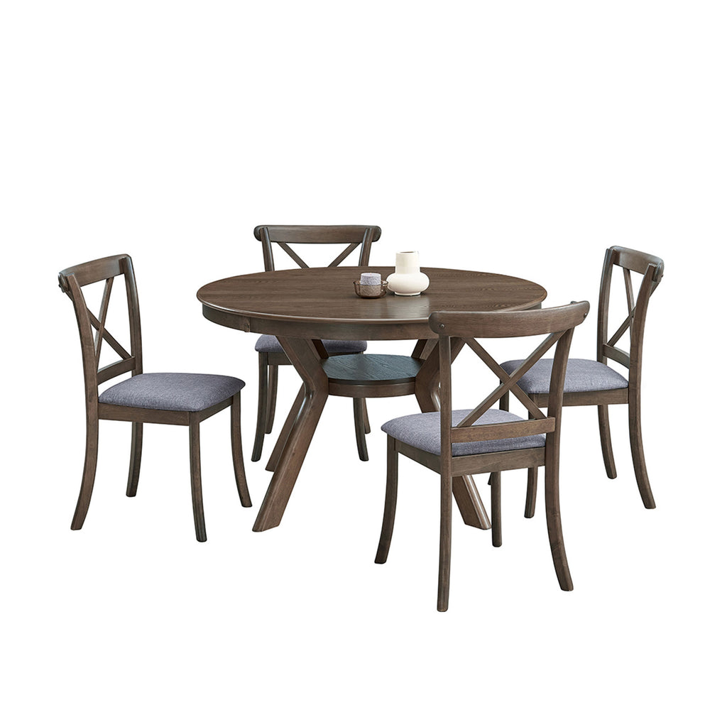 47.24'' Round Rubber Wood Dining Table for 4-6