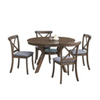 47.24'' Round Rubber Wood Dining Table for 4-6