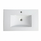 30-Inch Ceramic Bathroom Vanity Sink Top with Single Hole