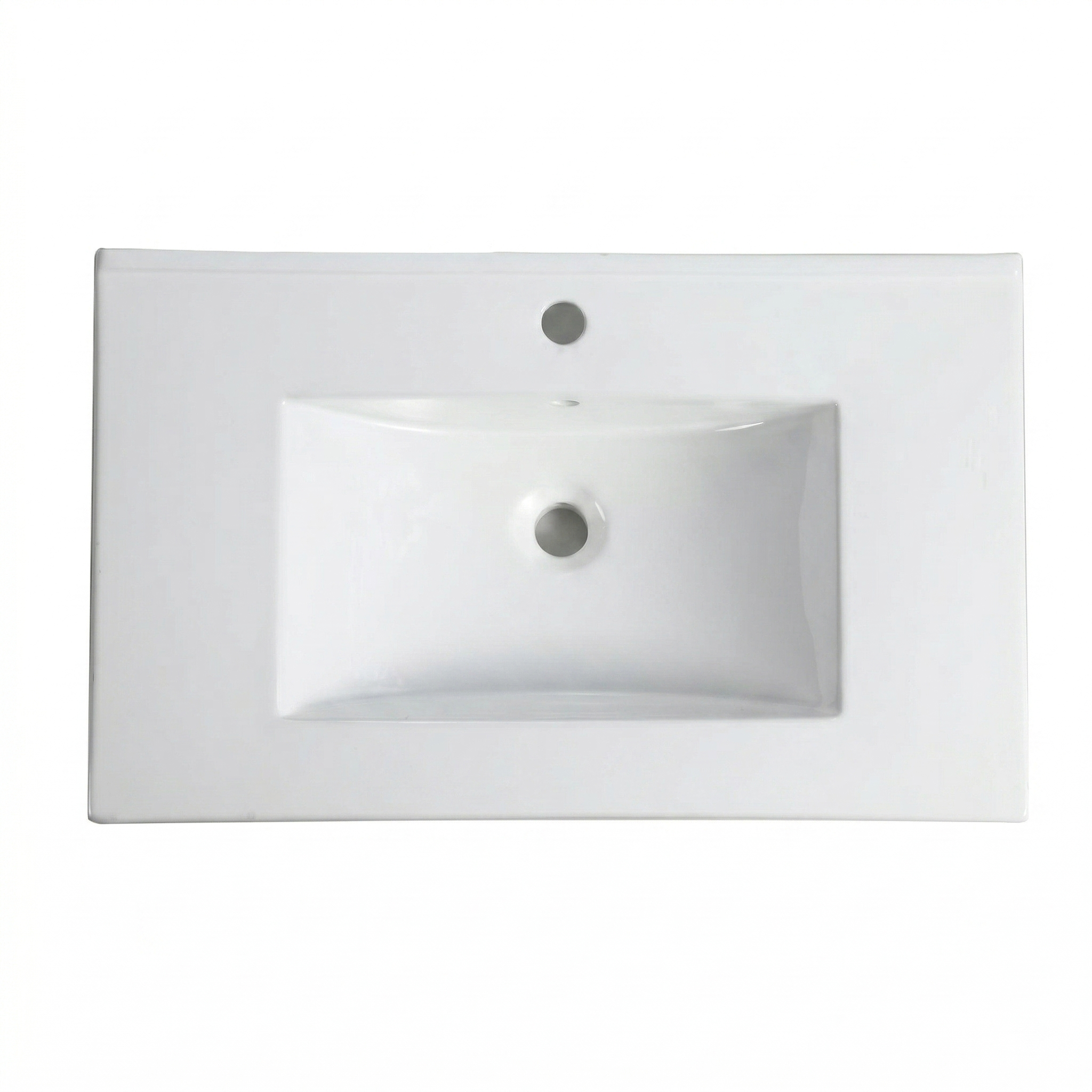 30-Inch Ceramic Bathroom Vanity Sink Top with Single Hole