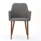 Mid Century Modern Fabric Upholstered Dining Chairs - Set of 2