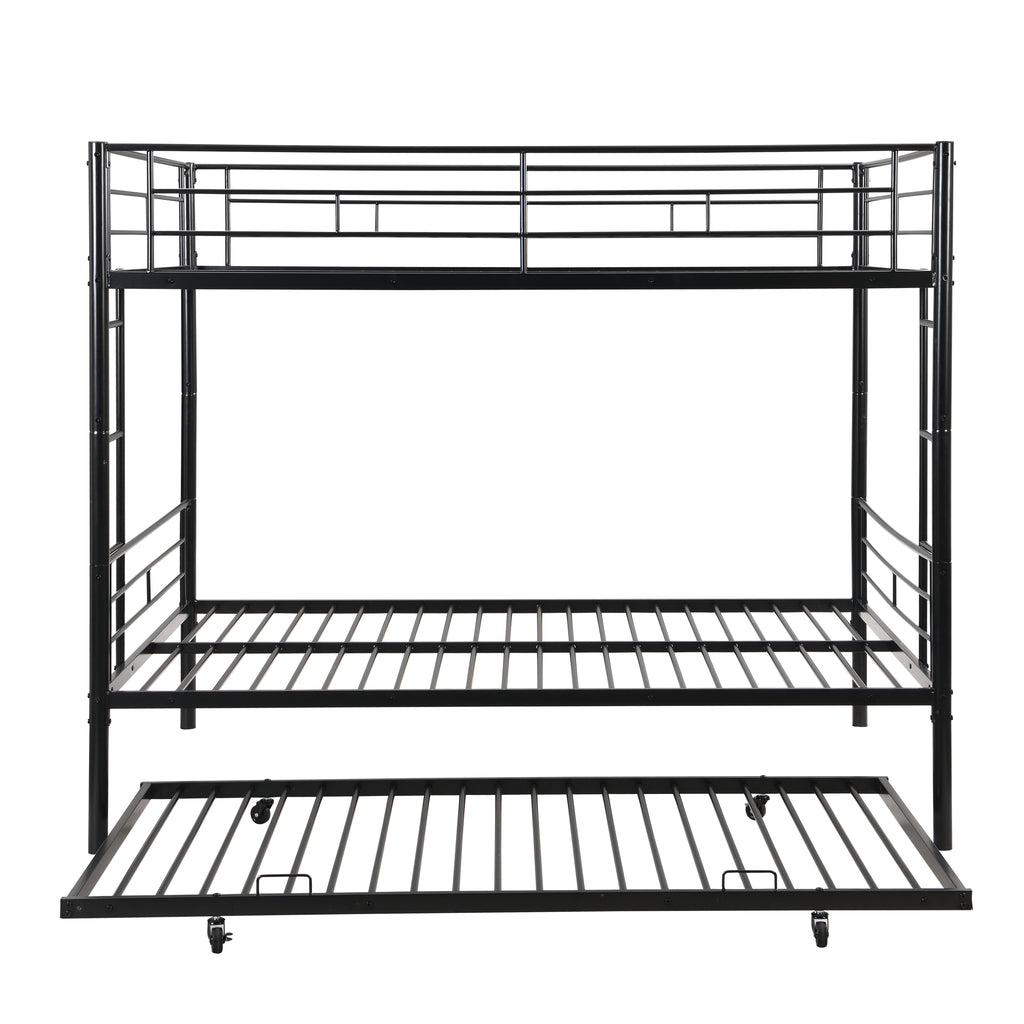 Full Over Full with Trundle Metal Bunk Bed