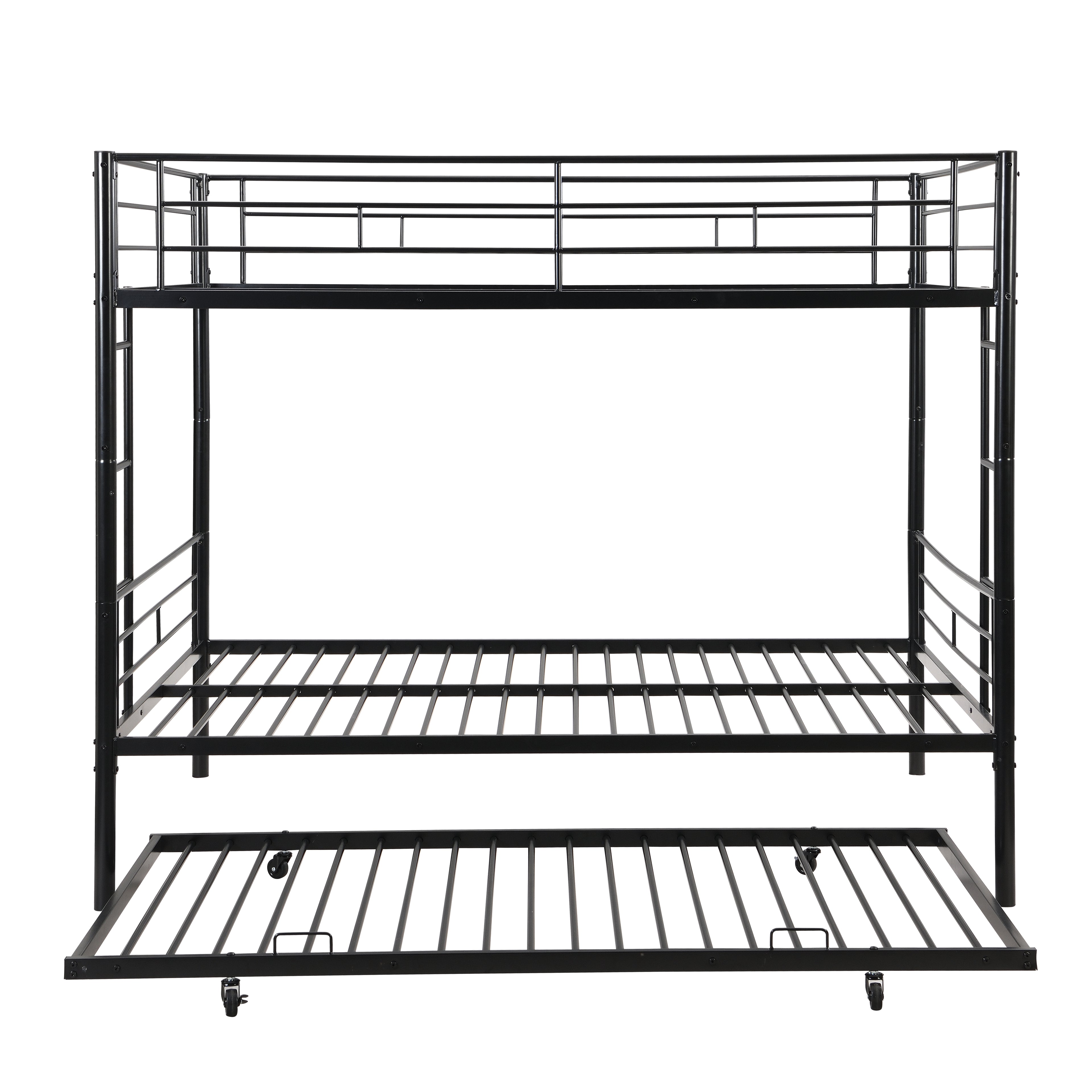 Full Over Full with Trundle Metal Bunk Bed