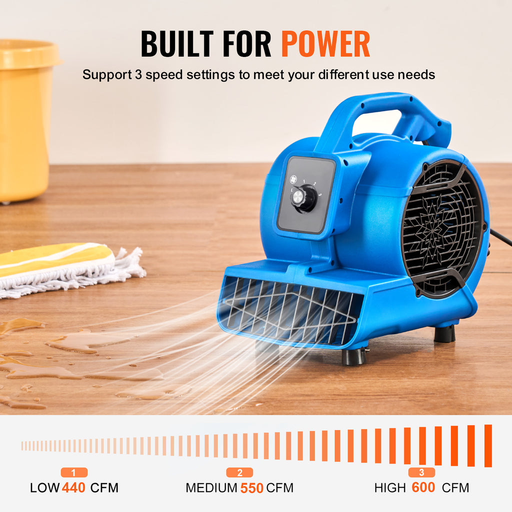 Floor Blower 1360 RPM 600 CFM Air Mover