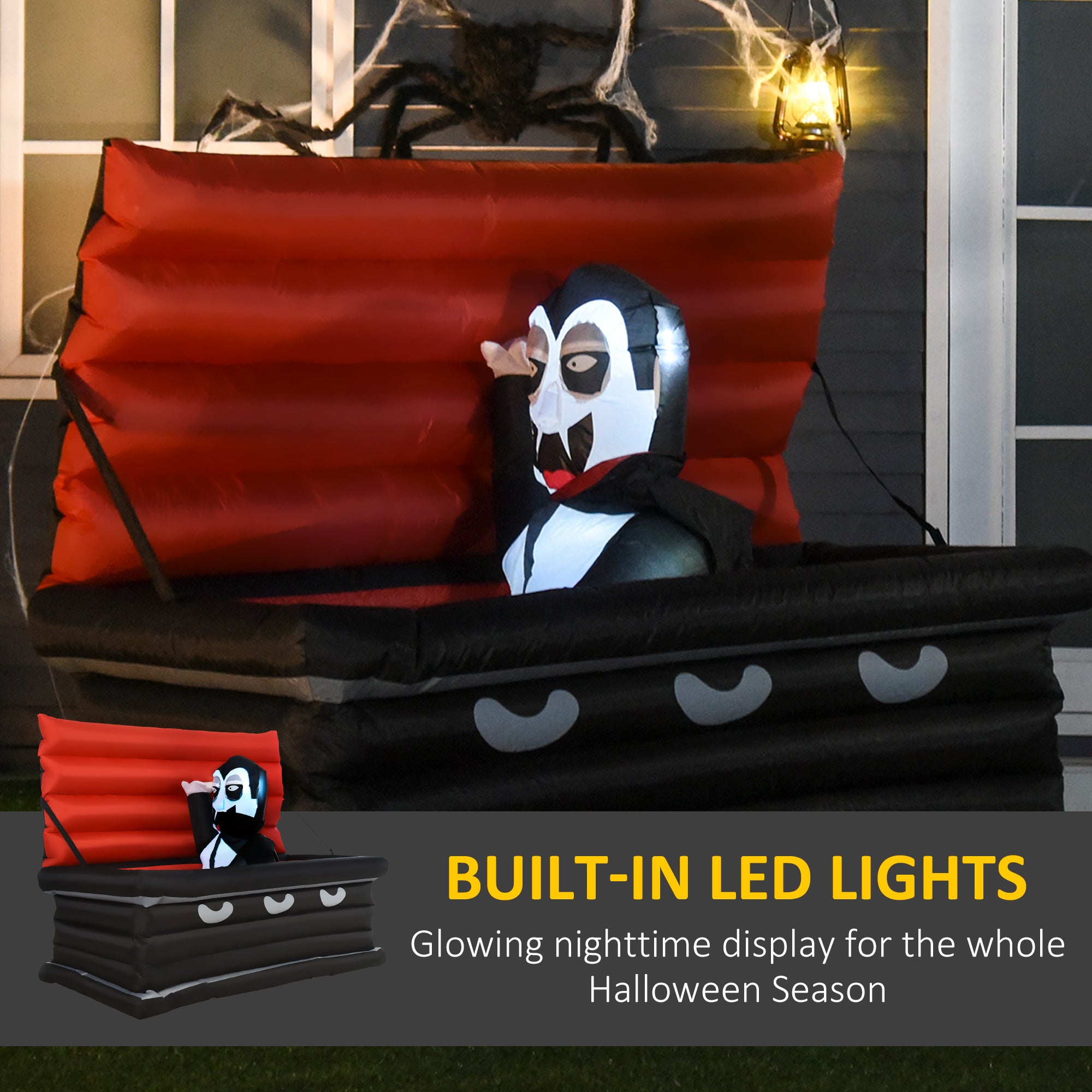 Halloween Inflatables Outdoor Decorations Vampire and Giant Coffin