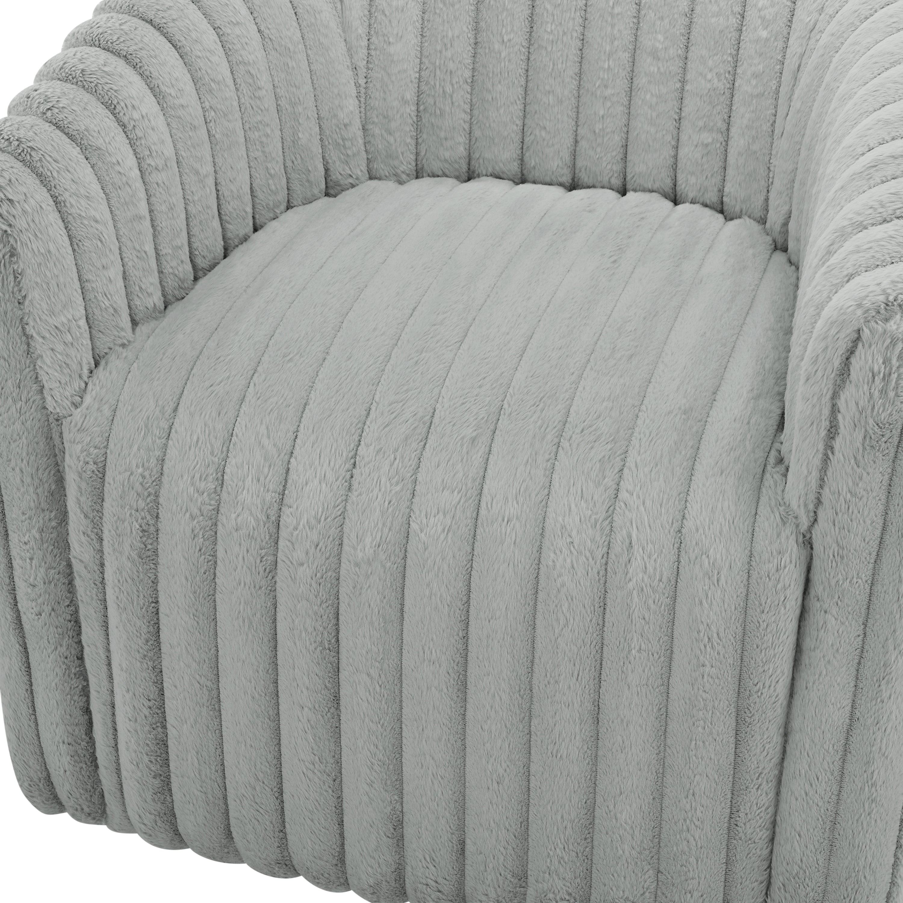 Alexa Ultra Plush Wide Cord-like Swivel Barrel Chair