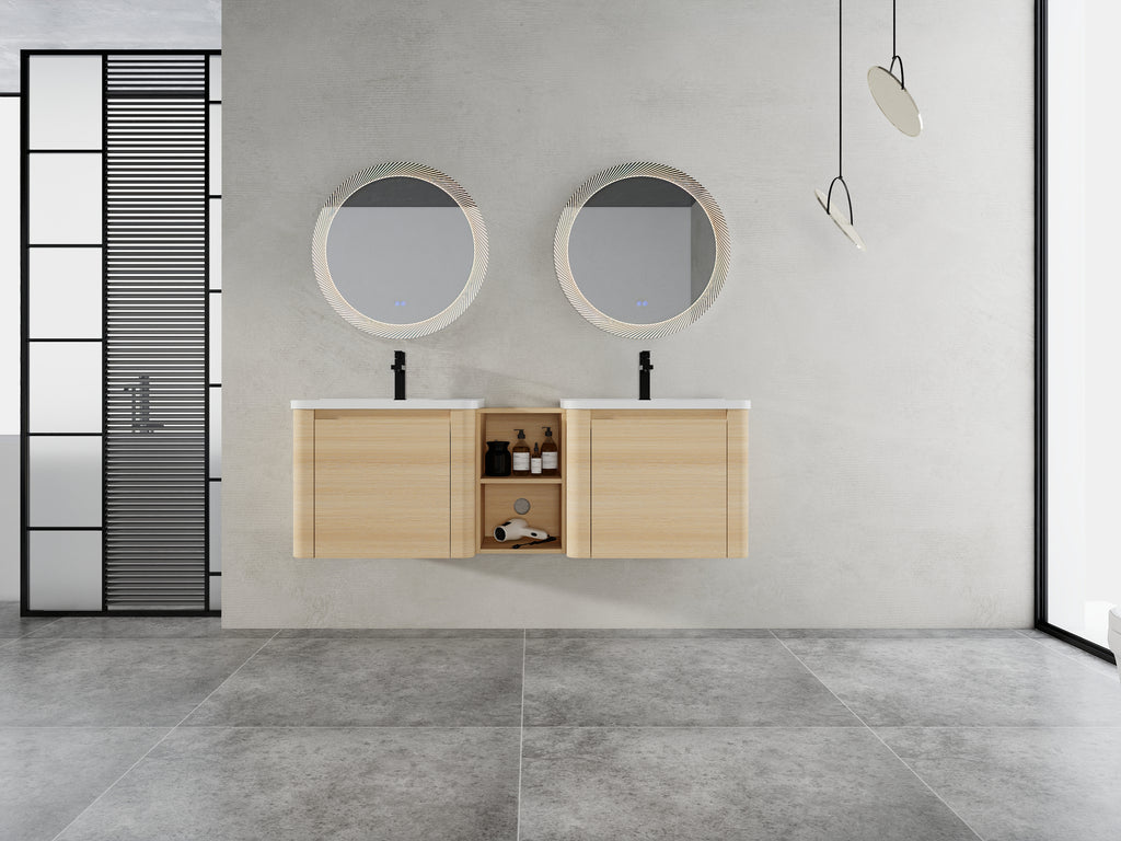60'' Wall-Mounted Bathroom Vanity
