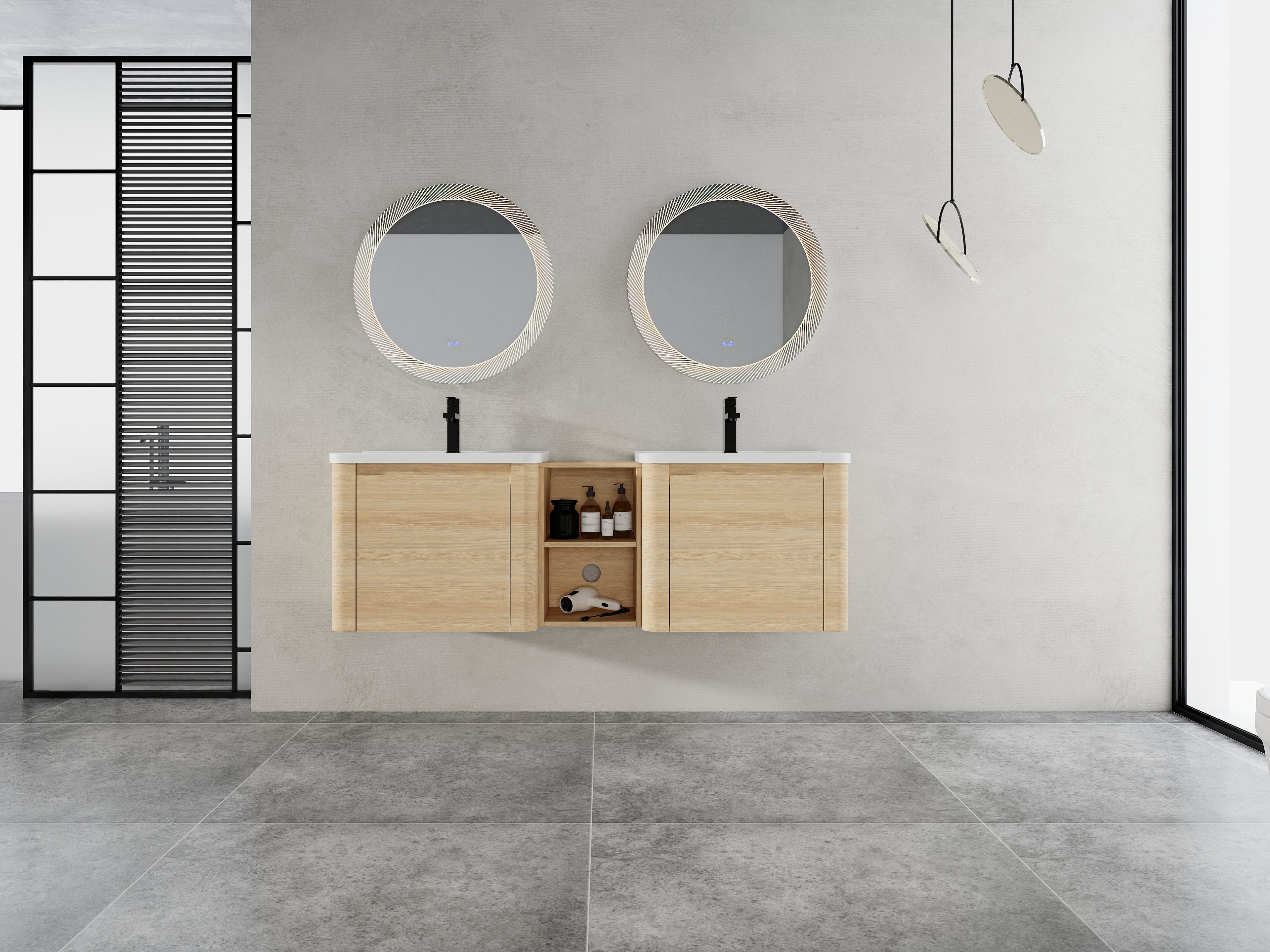 60'' Wall-Mounted Bathroom Vanity