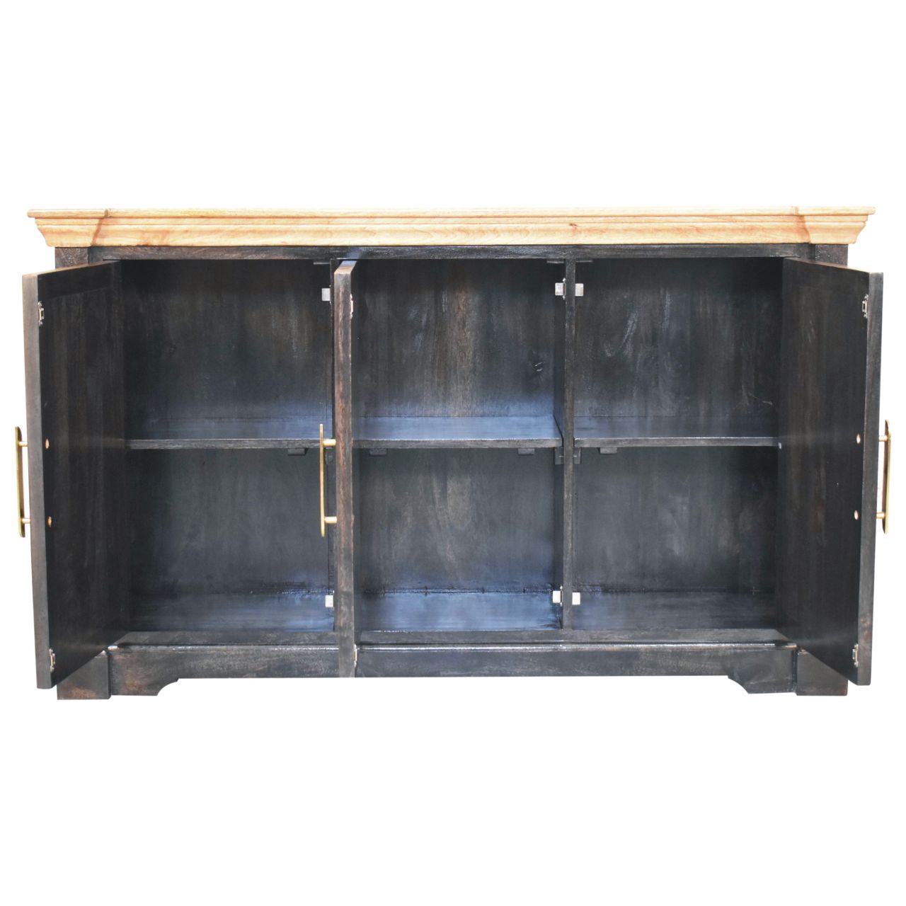 Solid Wood Regal Rustic Sideboard, 6 Compartments