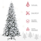 HOMCOM 9 Foot Pine Snow Flocked Artificial Christmas Tree