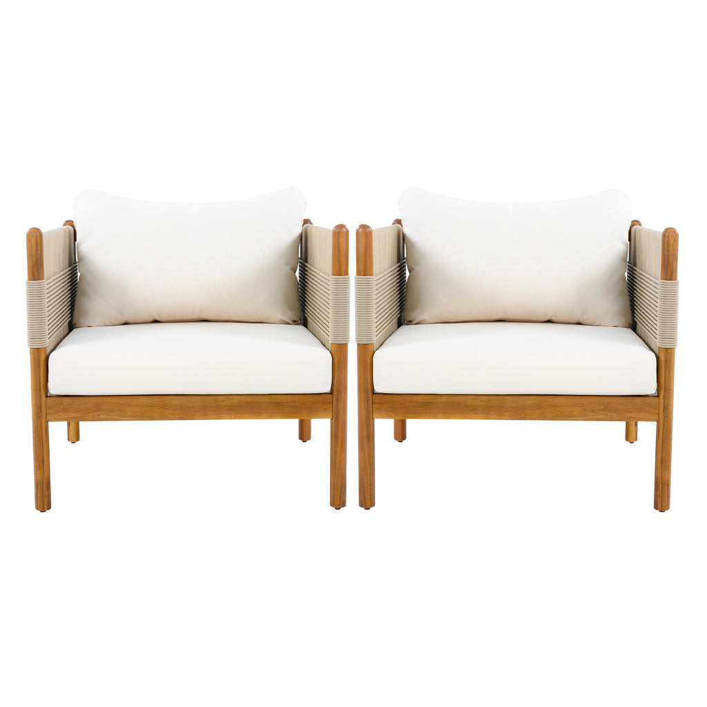 Outdoor Club Chairs (Set of 2) with Diamond-Pattern